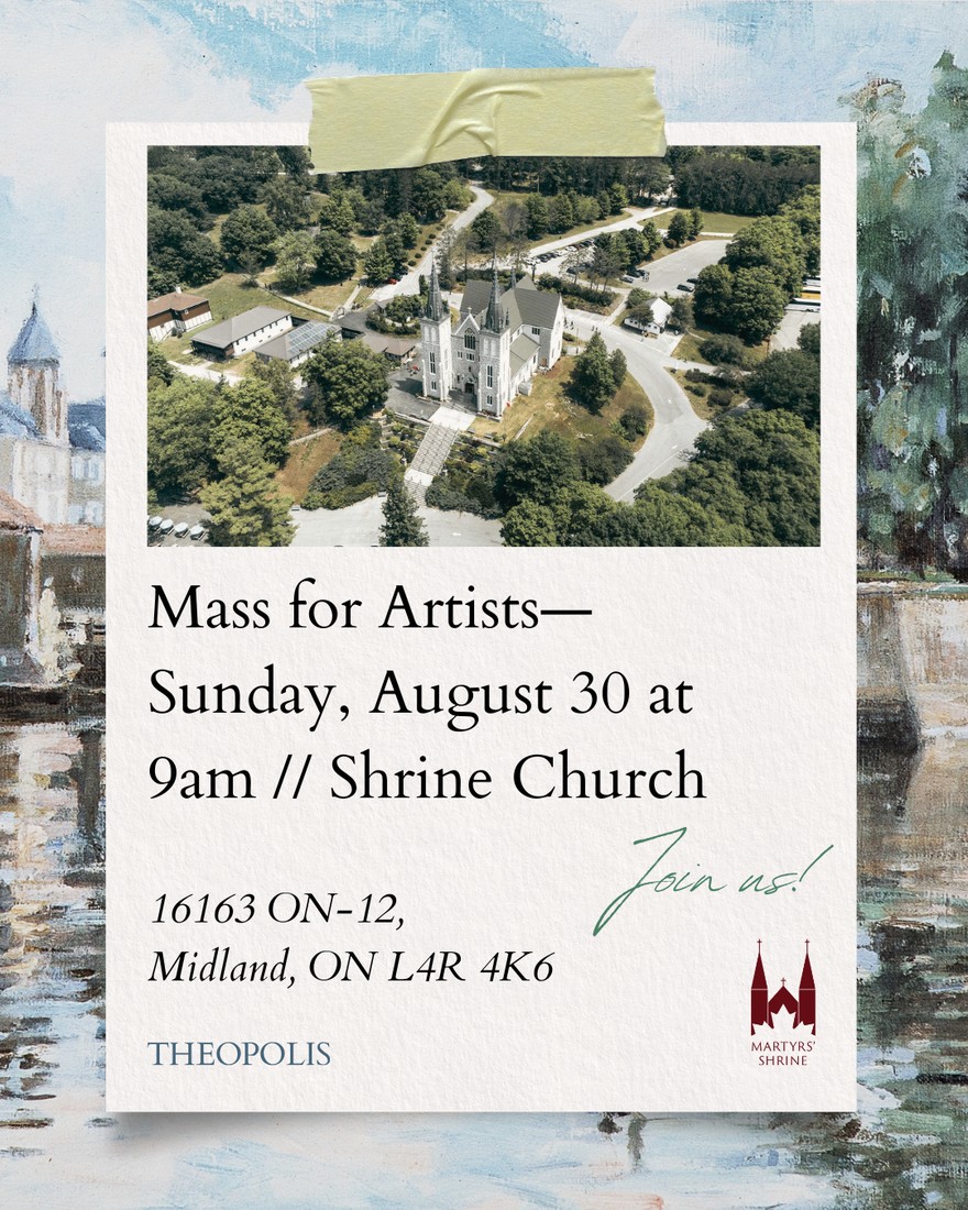 Artists’ Retreat & Mass for Artists on August 30th — event poster